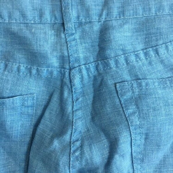 French Connection Blue 100% Linen Casual Pants - Picture 4 of 4